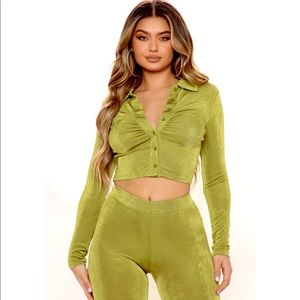 Justina Silky pant set Fashion Nova